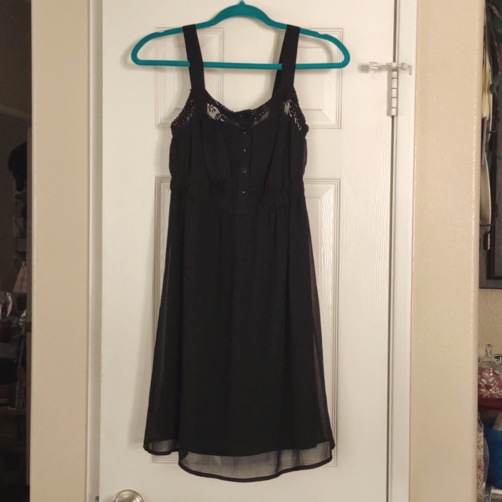 Black lace detail dress
